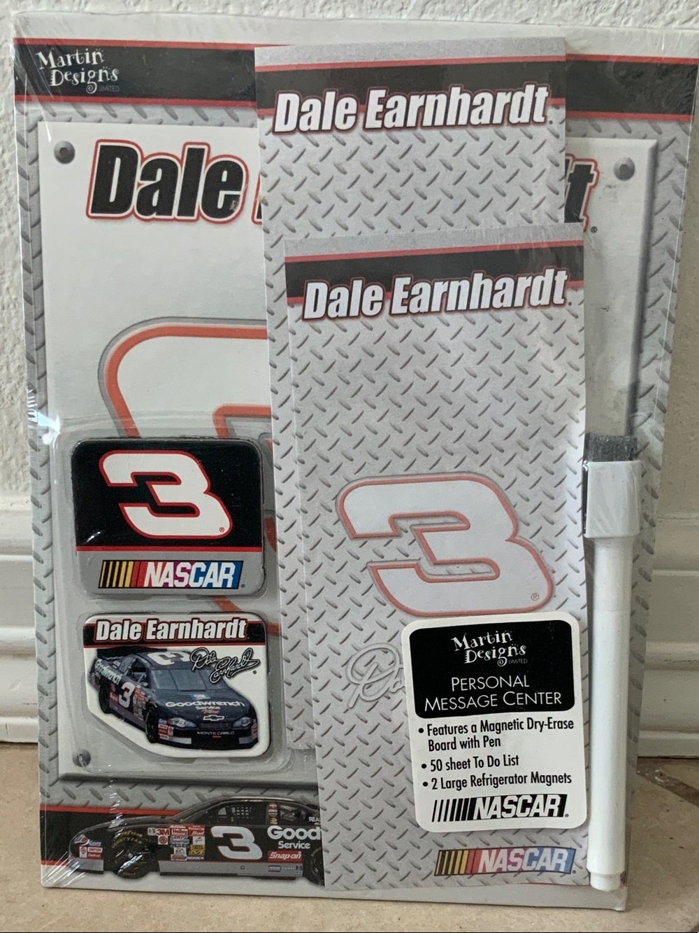 Dale Earnhardt NASCAR Magnetic Dry-Erase Message Center - Black/White/Red